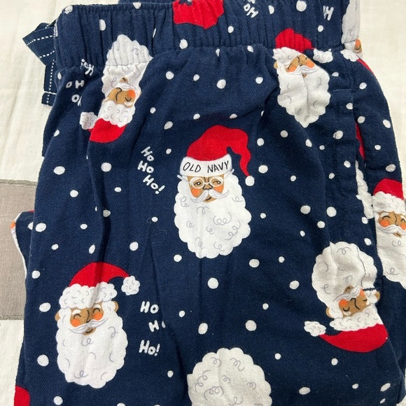 Old Navy Women's Festive Santa Pajama Pants - Dark Blue - Picture 3 of 6